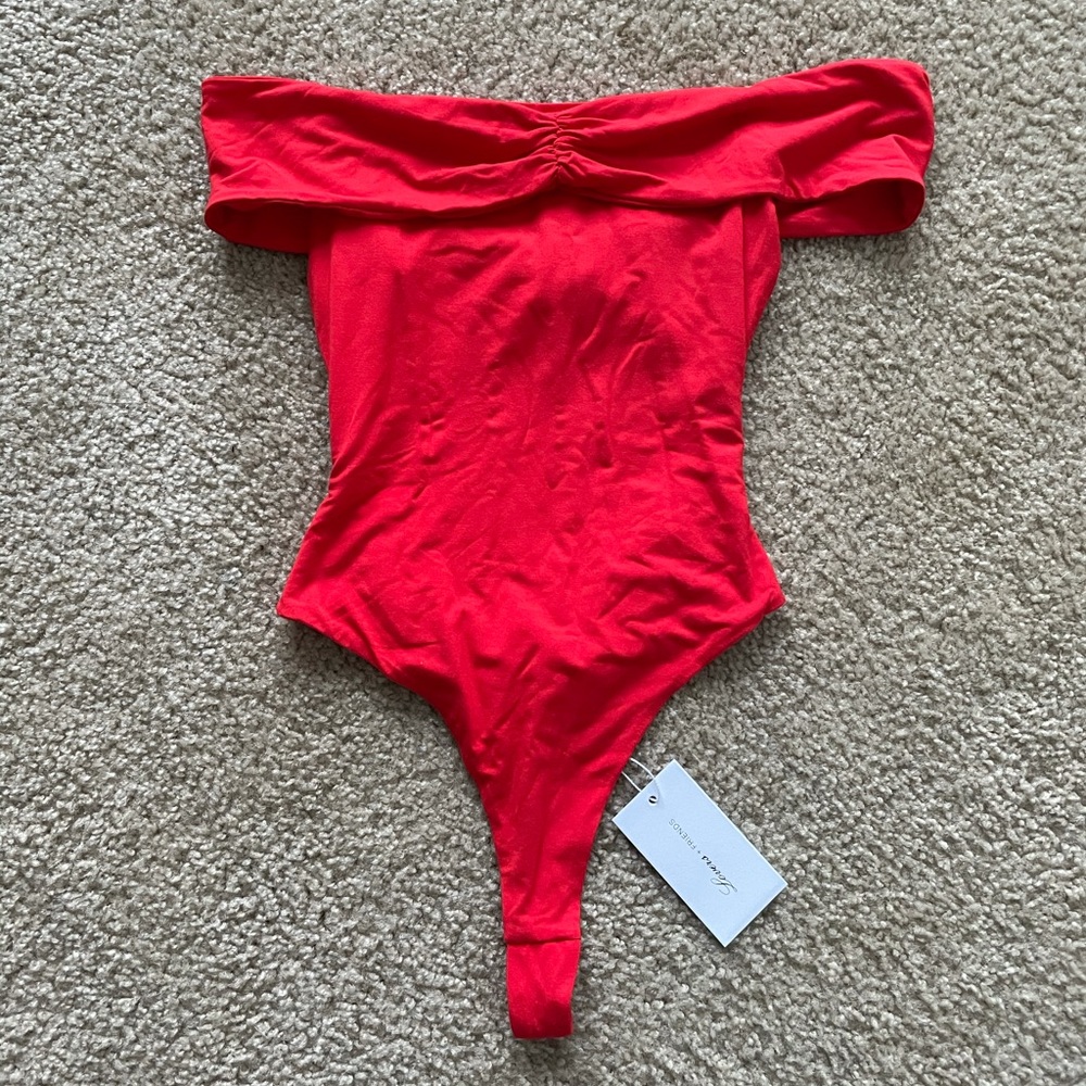 Lovers + Friends off the shoulder bodysuit